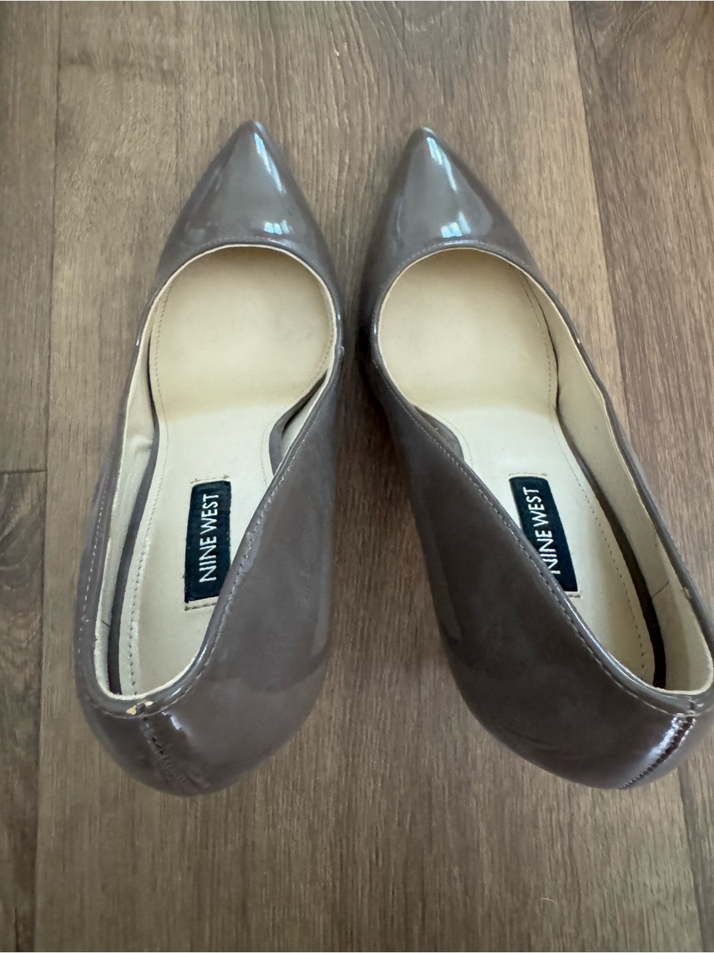 Nine West Tatiana Patent Pointed-Toe Pumps in Light Brown - Picture 7 of 11
